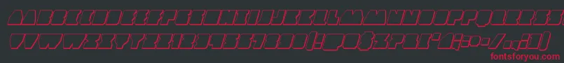 Fonte Contourofduty3Dital – fontes vermelhas em um fundo preto