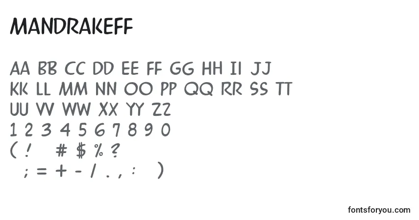 Шрифт MandrakeFf – алфавит, цифры, специальные символы
