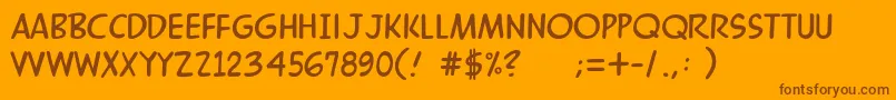 MandrakeFf-Schriftart – Braune Schriften auf orangefarbenem Hintergrund