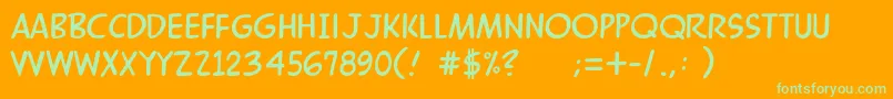 Weitere Informationen zur MandrakeFf-Schriftart MandrakeFf-Schriftart – Grüne Schriften auf orangefarbenem Hintergrund