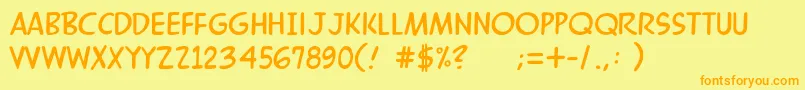 MandrakeFf-Schriftart – Orangefarbene Schriften auf gelbem Hintergrund
