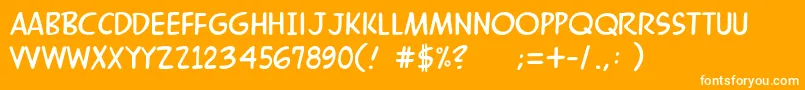 MandrakeFf-Schriftart – Weiße Schriften auf orangefarbenem Hintergrund
