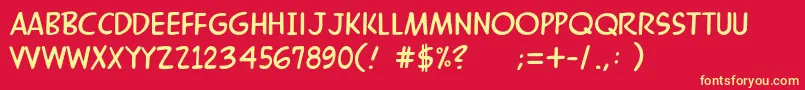 MandrakeFf-fontti – keltaiset fontit punaisella taustalla