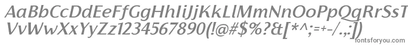 フォントFlorentiaMediumItalicTrial – 白い背景に灰色の文字