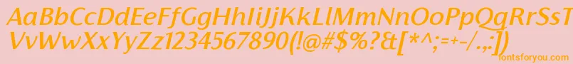 Шрифт FlorentiaMediumItalicTrial – оранжевые шрифты на розовом фоне