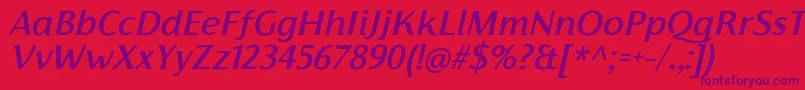 Шрифт FlorentiaMediumItalicTrial – фиолетовые шрифты на красном фоне