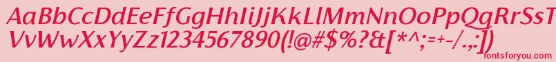 FlorentiaMediumItalicTrial-fontti – punaiset fontit vaaleanpunaisella taustalla