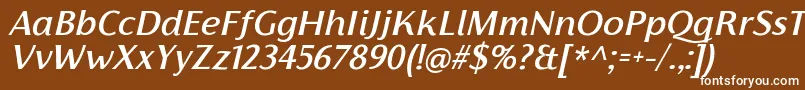 フォントFlorentiaMediumItalicTrial – 茶色の背景に白い文字