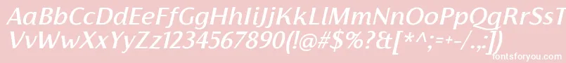 フォントFlorentiaMediumItalicTrial – ピンクの背景に白い文字
