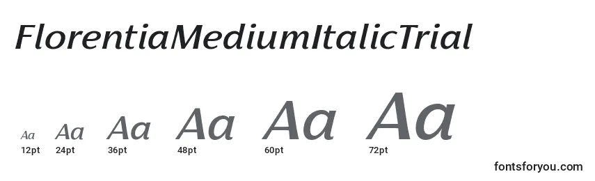 FlorentiaMediumItalicTrial Font Sizes