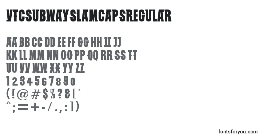 Шрифт VtcSubwayslamCapsRegular – алфавит, цифры, специальные символы