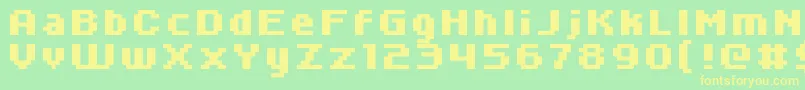 Kroeger0666 Font – Yellow Fonts on Green Background