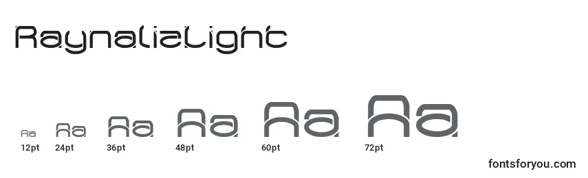 Размеры шрифта RaynalizLight