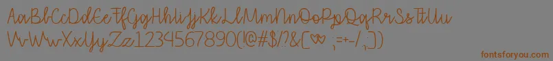 フォントThatILoveYouTtf – 茶色の文字が灰色の背景にあります。