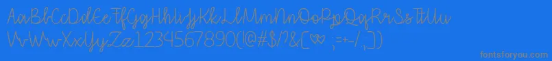 Fonte ThatILoveYouTtf – fontes cinzas em um fundo azul