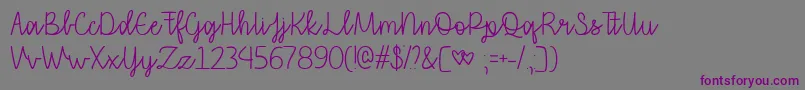 Шрифт ThatILoveYouTtf – фиолетовые шрифты на сером фоне