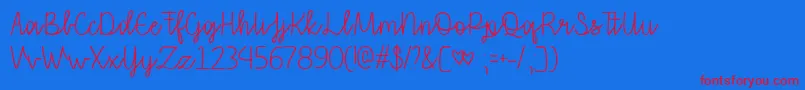 ThatILoveYouTtf Font – Red Fonts on Blue Background