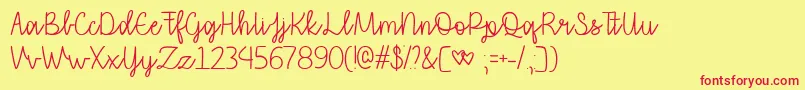 ThatILoveYouTtf-Schriftart – Rote Schriften auf gelbem Hintergrund