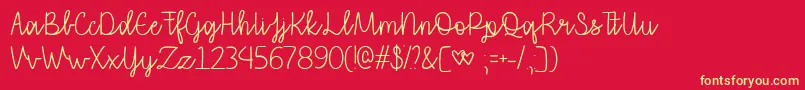ThatILoveYouTtf Font – Yellow Fonts on Red Background
