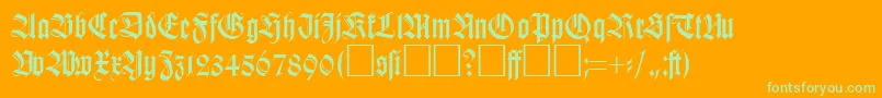 KochfrakturRegularDb Font – Green Fonts on Orange Background