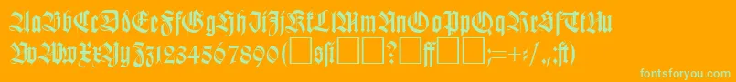 KochfrakturRegularDb-Schriftart – Grüne Schriften auf orangefarbenem Hintergrund