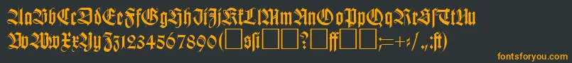 KochfrakturRegularDb Font – Orange Fonts on Black Background