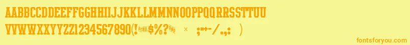 IntramuralJl Font – Orange Fonts on Yellow Background