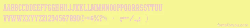 IntramuralJl Font – Pink Fonts on Yellow Background