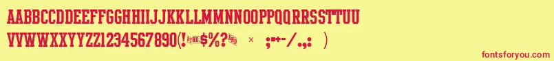 IntramuralJl Font – Red Fonts on Yellow Background