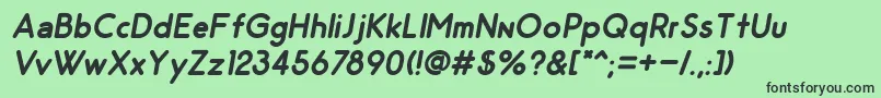 OdinRoundedBoldItalic Font – Black Fonts on Green Background