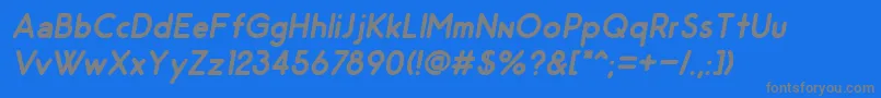 OdinRoundedBoldItalic Font – Gray Fonts on Blue Background