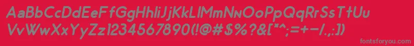 OdinRoundedBoldItalic Font – Gray Fonts on Red Background