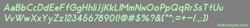 OdinRoundedBoldItalic Font – Green Fonts on Gray Background