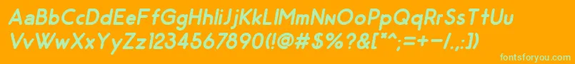 OdinRoundedBoldItalic Font – Green Fonts on Orange Background
