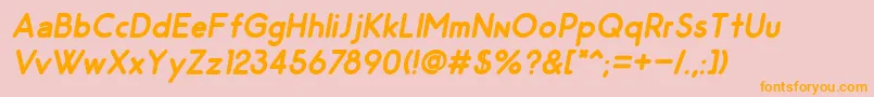 OdinRoundedBoldItalic Font – Orange Fonts on Pink Background