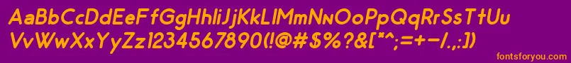 OdinRoundedBoldItalic Font – Orange Fonts on Purple Background