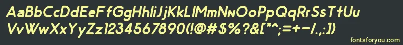 OdinRoundedBoldItalic Font – Yellow Fonts on Black Background