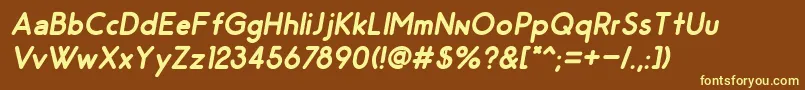 OdinRoundedBoldItalic Font – Yellow Fonts on Brown Background