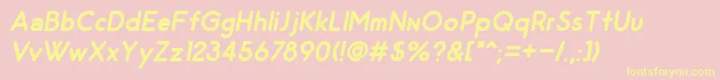 OdinRoundedBoldItalic Font – Yellow Fonts on Pink Background