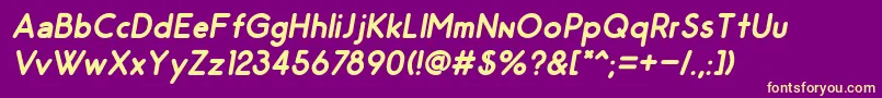 OdinRoundedBoldItalic Font – Yellow Fonts on Purple Background