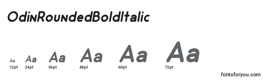 OdinRoundedBoldItalic Font Sizes