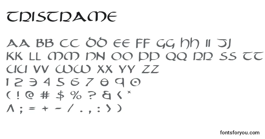 Шрифт Tristrame – алфавит, цифры, специальные символы