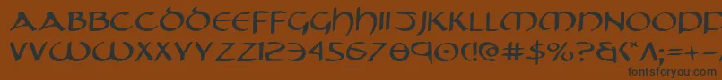 Tristrame-fontti – mustat fontit ruskealla taustalla