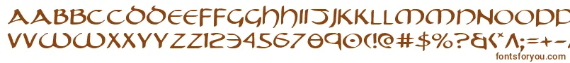 Tristrame-fontti – ruskeat fontit valkoisella taustalla