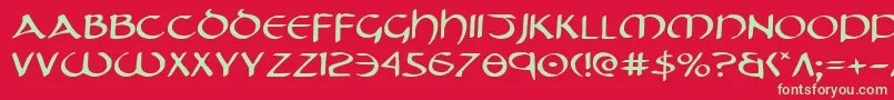 フォントTristrame – 赤い背景に緑の文字