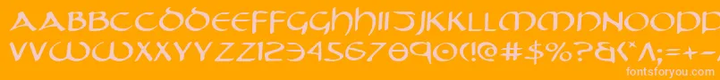 フォントTristrame – オレンジの背景にピンクのフォント