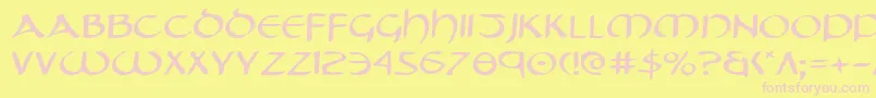 Tristrame-Schriftart – Rosa Schriften auf gelbem Hintergrund
