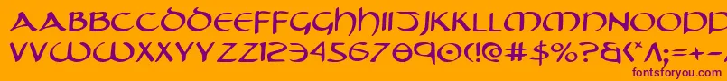 Tristrame-fontti – violetit fontit oranssilla taustalla