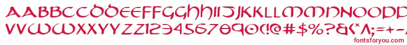 フォントTristrame – 白い背景に赤い文字