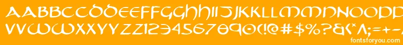 フォントTristrame – オレンジの背景に白い文字